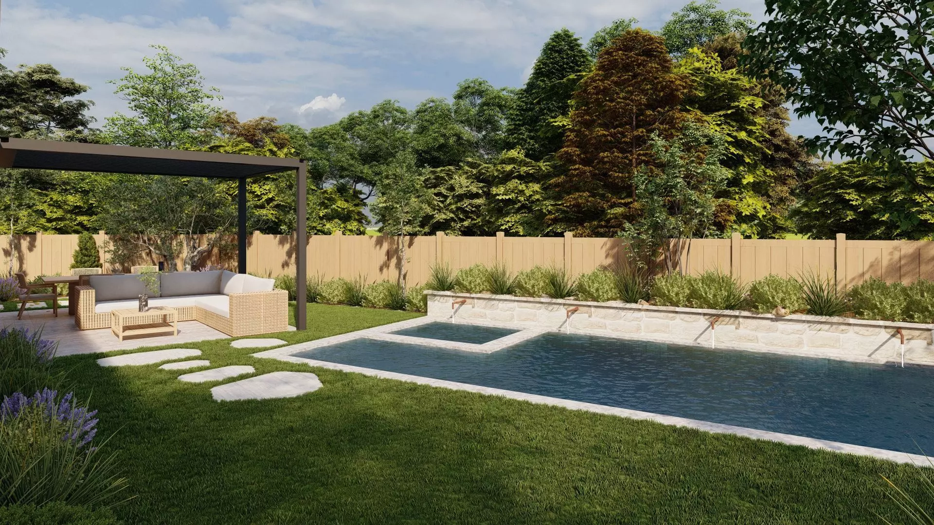 Garden Landscape 3D Model - SketchUp and Lumion 3D model_0