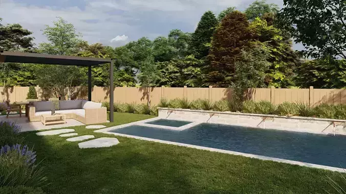 Garden Landscape 3D Model - SketchUp and Lumion 
