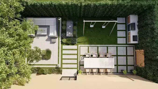 Garden Landscape 3D Model - SketchUp and Lumion 