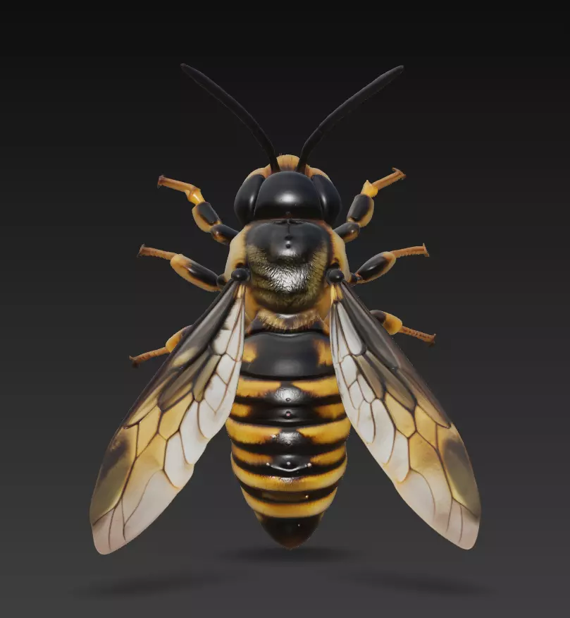 Realistic Hornet Sculpture - High-Detail Insect 3D Model 3D print model_0