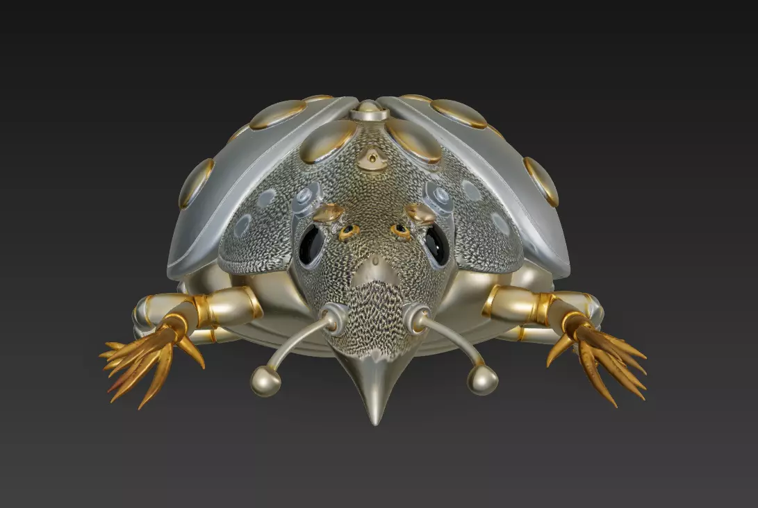 Golden Ladybug - Luxury Insect Sculpture 3D Model 3D print model_3