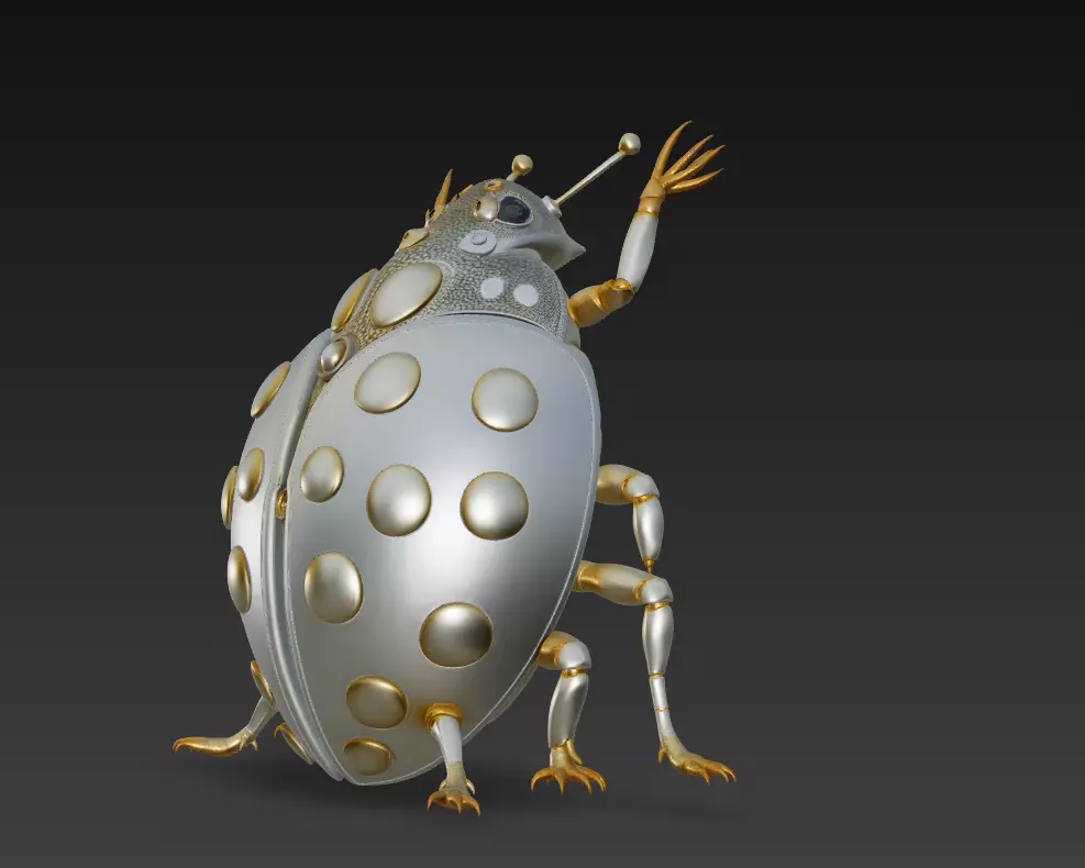 Golden Ladybug - Luxury Insect Sculpture 3D Model 3D print model_1