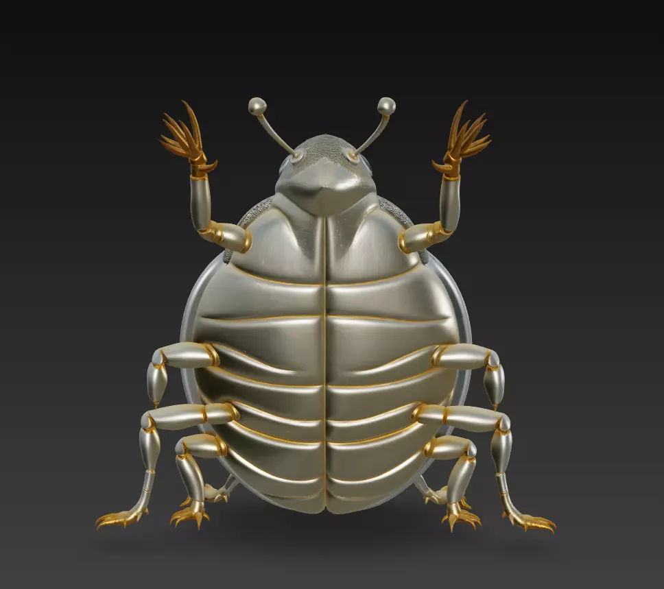 Golden Ladybug - Luxury Insect Sculpture 3D Model 3D print model_4