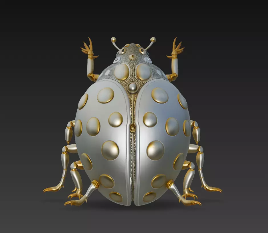 Golden Ladybug - Luxury Insect Sculpture 3D Model 3D print model_0