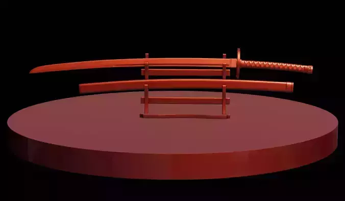 Japanese Katana 3D Model Printable Sword with Separated Parts 3D print model Japanese Katana 3D Model Printable Sword with Separated Parts 3D print model