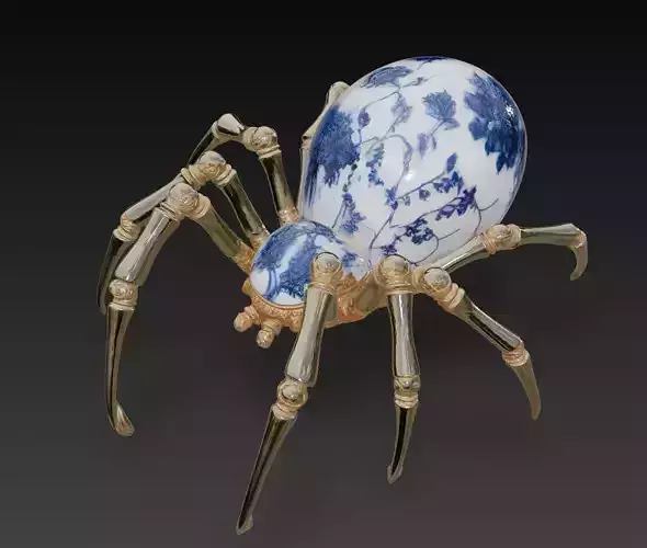 Porcelain Spider - Luxury Art Sculpture 3D Model