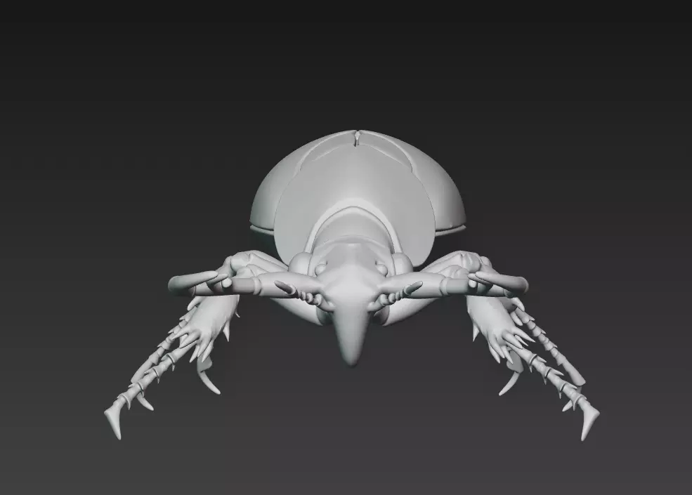 Royal Porcelain Beetle - Blue Decorative Sculpture 3D Model 3D print model_7