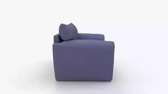 Chenille Oversized Armchair Accent Chair 3D model 2