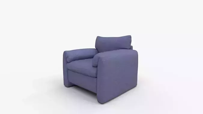 Chenille Oversized Armchair Accent Chair 3D model 7