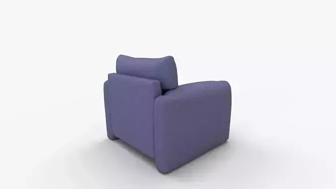 Chenille Oversized Armchair Accent Chair 3D model 3