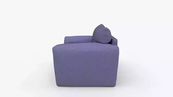 Chenille Oversized Armchair Accent Chair 3D model 6