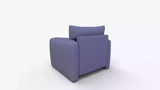 Chenille Oversized Armchair Accent Chair 3D model 5