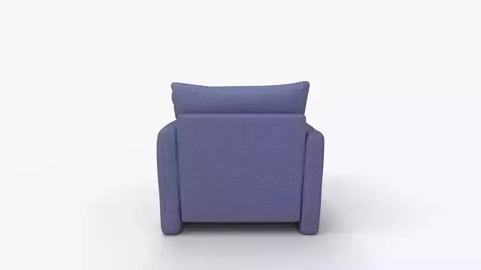 Chenille Oversized Armchair Accent Chair 3D model 4
