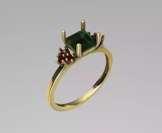 ANILLO ESMERALDA RUBI