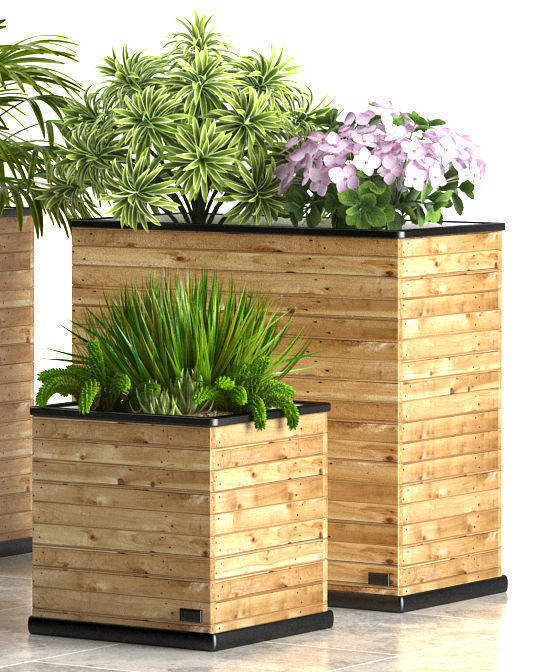 planter box wodden 3D model_3