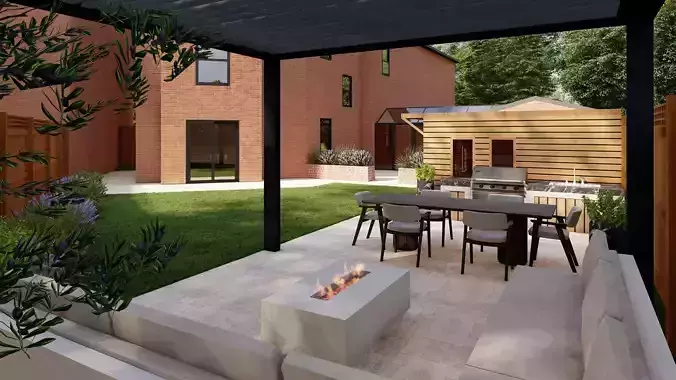 Garden Landscape 3D Model - SketchUp and Lumion 
