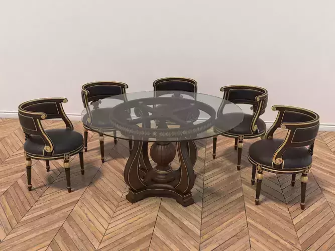 Classic European style Dining Table and Chairs 8
