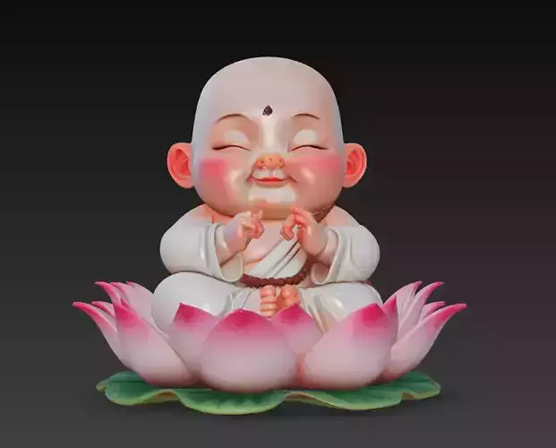 Joyful Baby Buddha - Lotus Enlightenment 3D Model