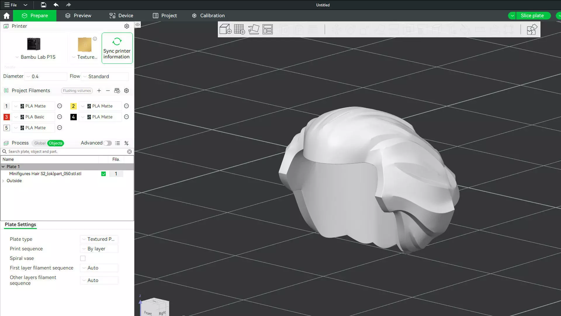 Custom3Dprint Minifigure Accessory - Minifigure Hair S2 - 051 3D print model_2