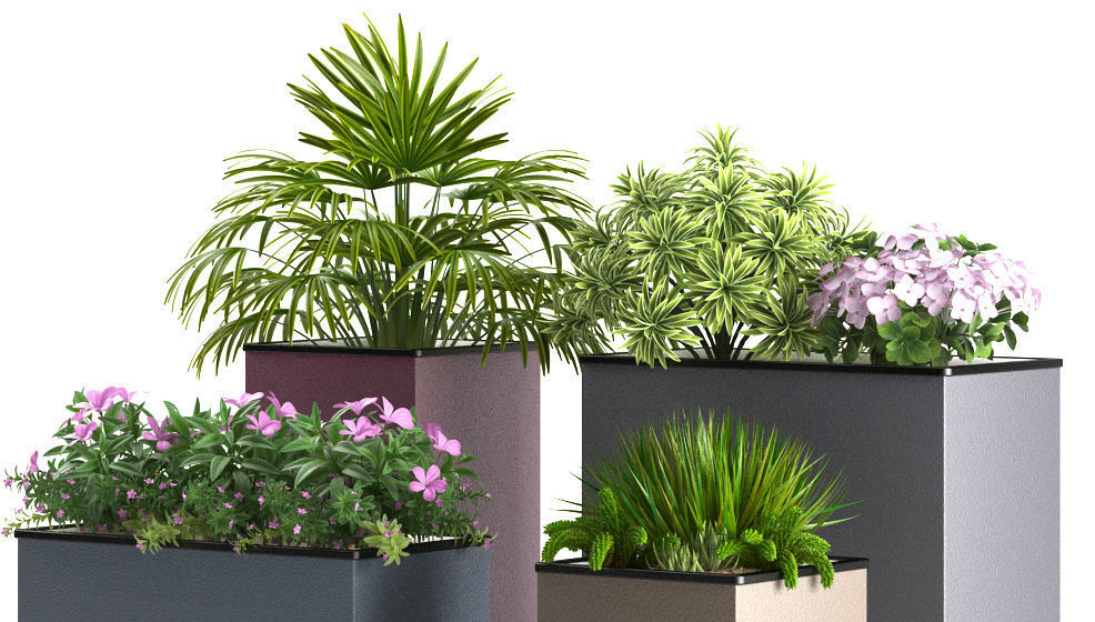 planter box metal 3D model_2