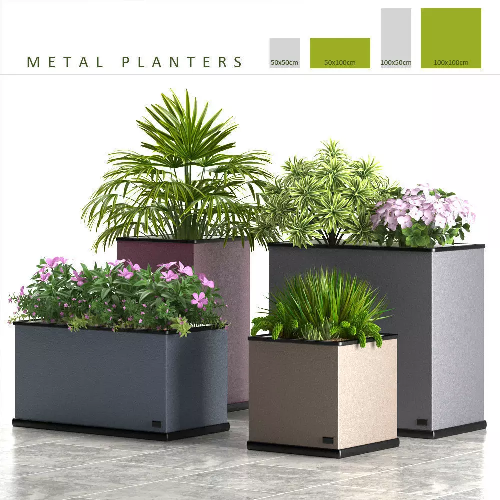 planter box metal 3D model_0