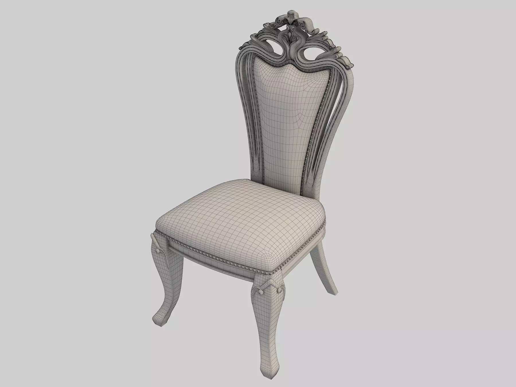 Classic European style Dining Table and Chairs 10 3D model_10