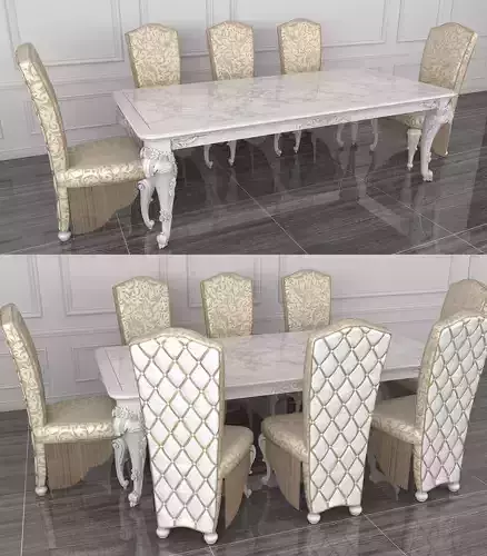 European style Dining Table and Chairs 