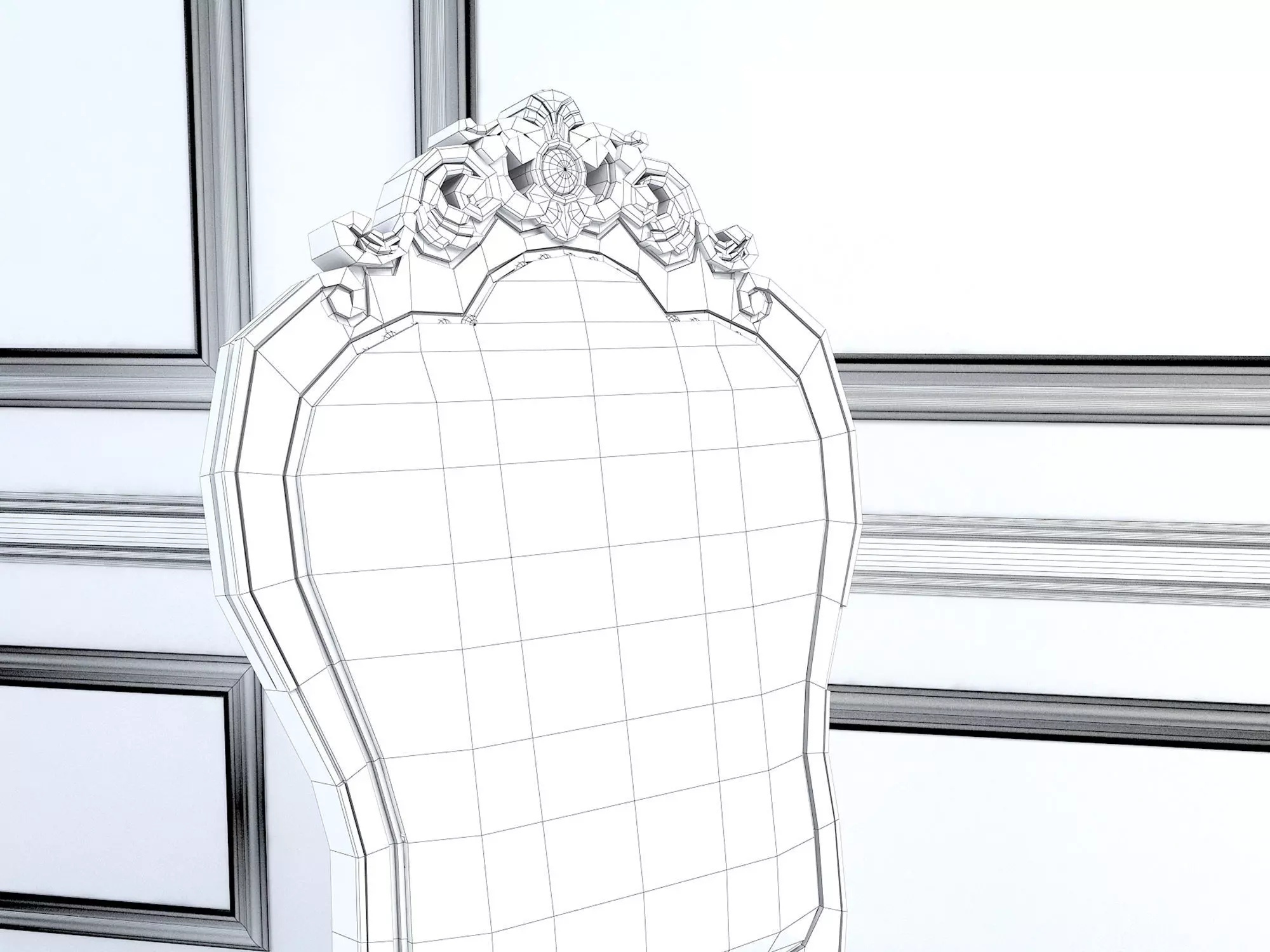 Classic European style Dining Table and Chairs 11 3D model_9