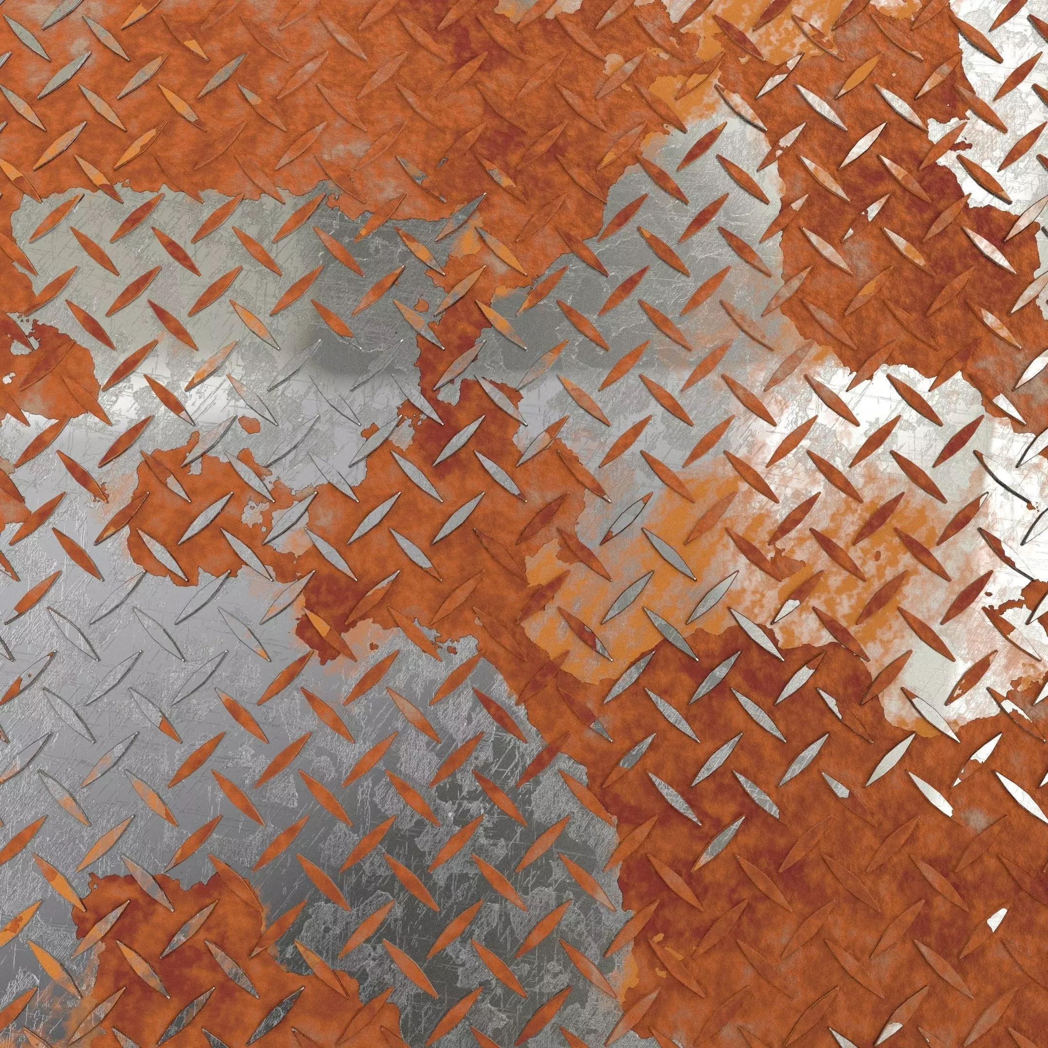 Weathered Diamond Plate 3D Model 3D model