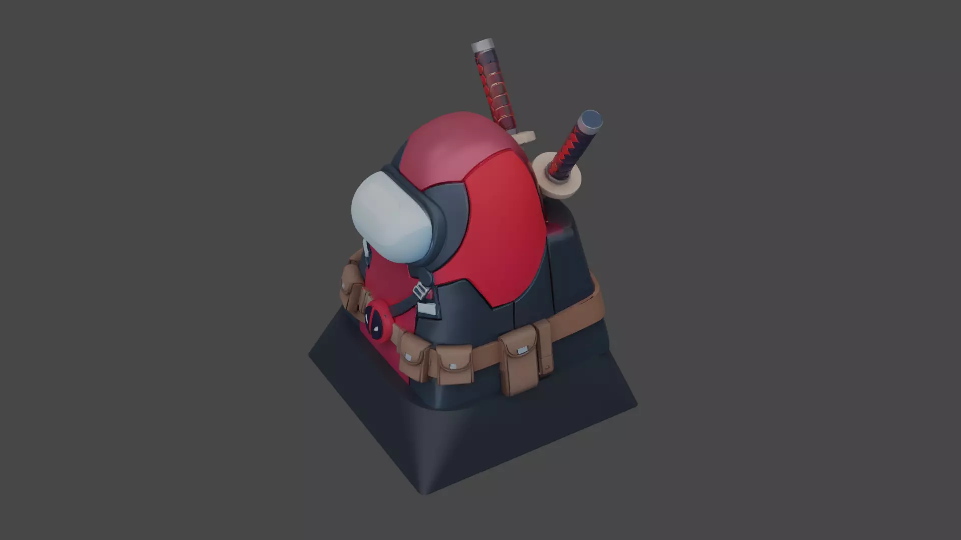 Deadpool Keycap stl  3D print model_3