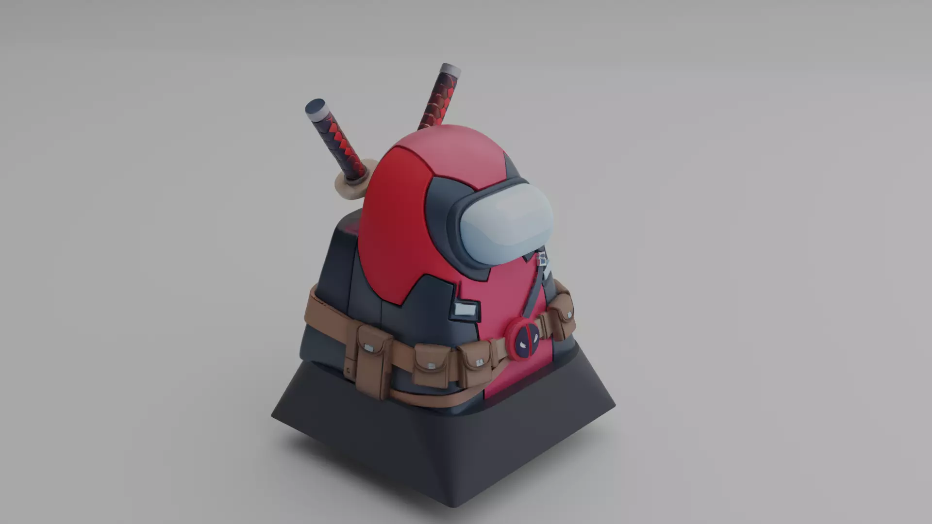 Deadpool Keycap stl  3D print model_6
