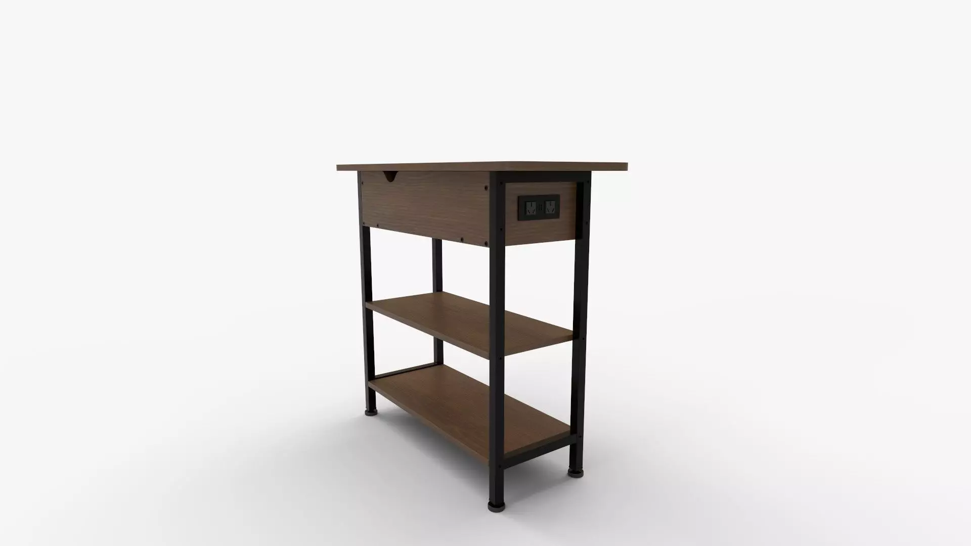 End Table with Charging Station 3D model_0