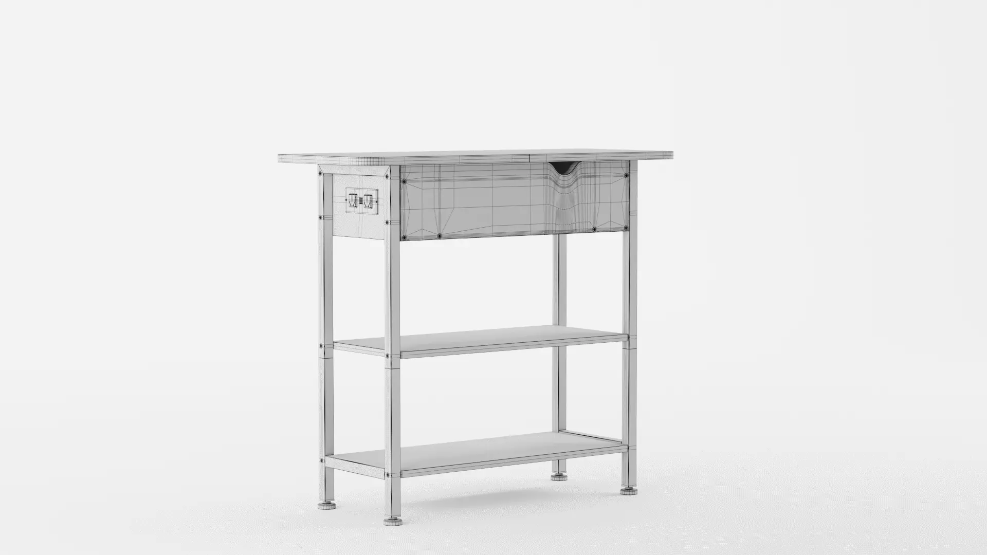 End Table with Charging Station 3D model_12