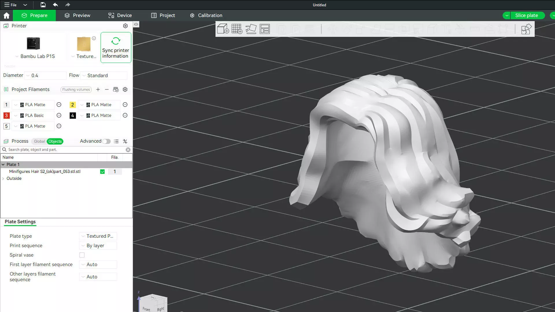 Custom3Dprint Minifigure Accessory - Minifigure Hair S2 - 054 3D print model_2