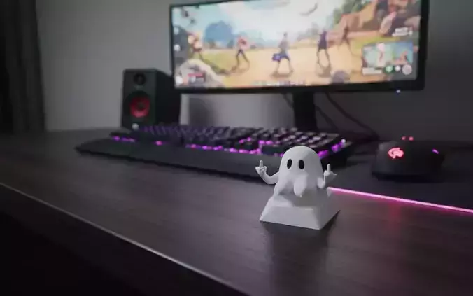 3D Printable Funny Ghost Artisan Keycap for Mechanical Keyboards
