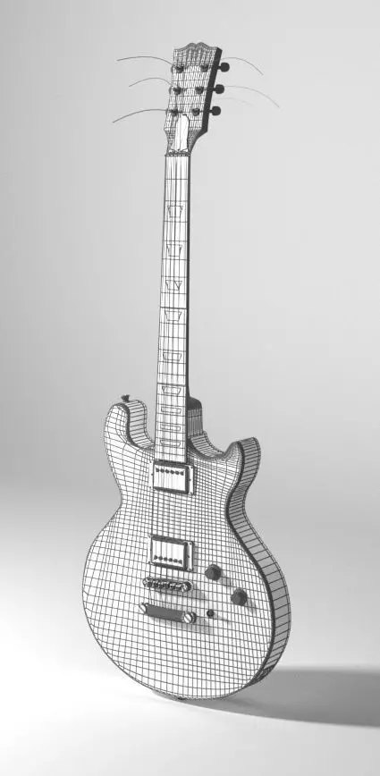Guitar Gybson Double 3D model_9
