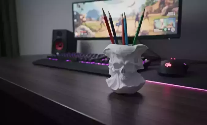 3D Printable Gothic Desk Organizer for Artists and Gamers