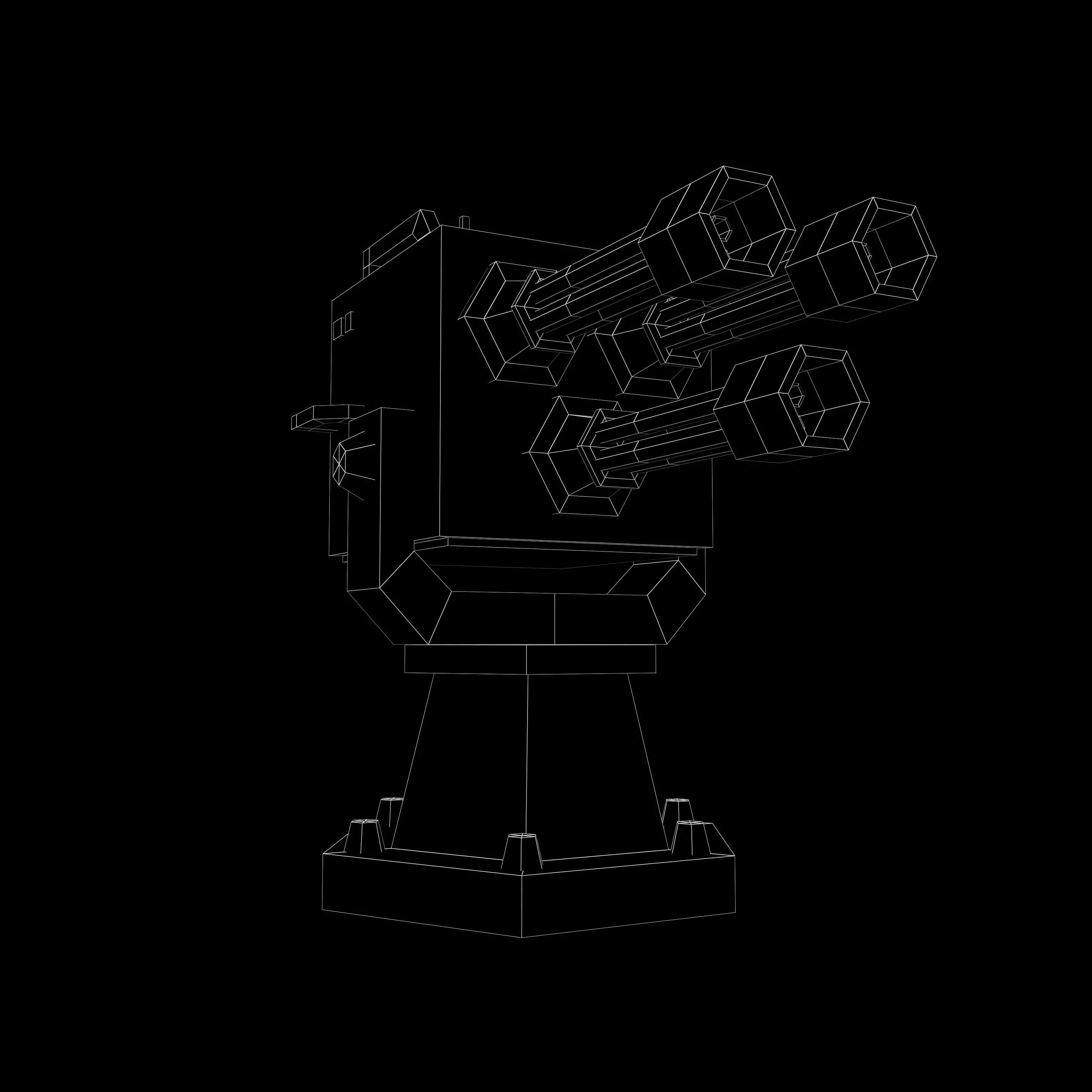 Tower Defence Mechanical v3 003 Low-poly 3D model_4