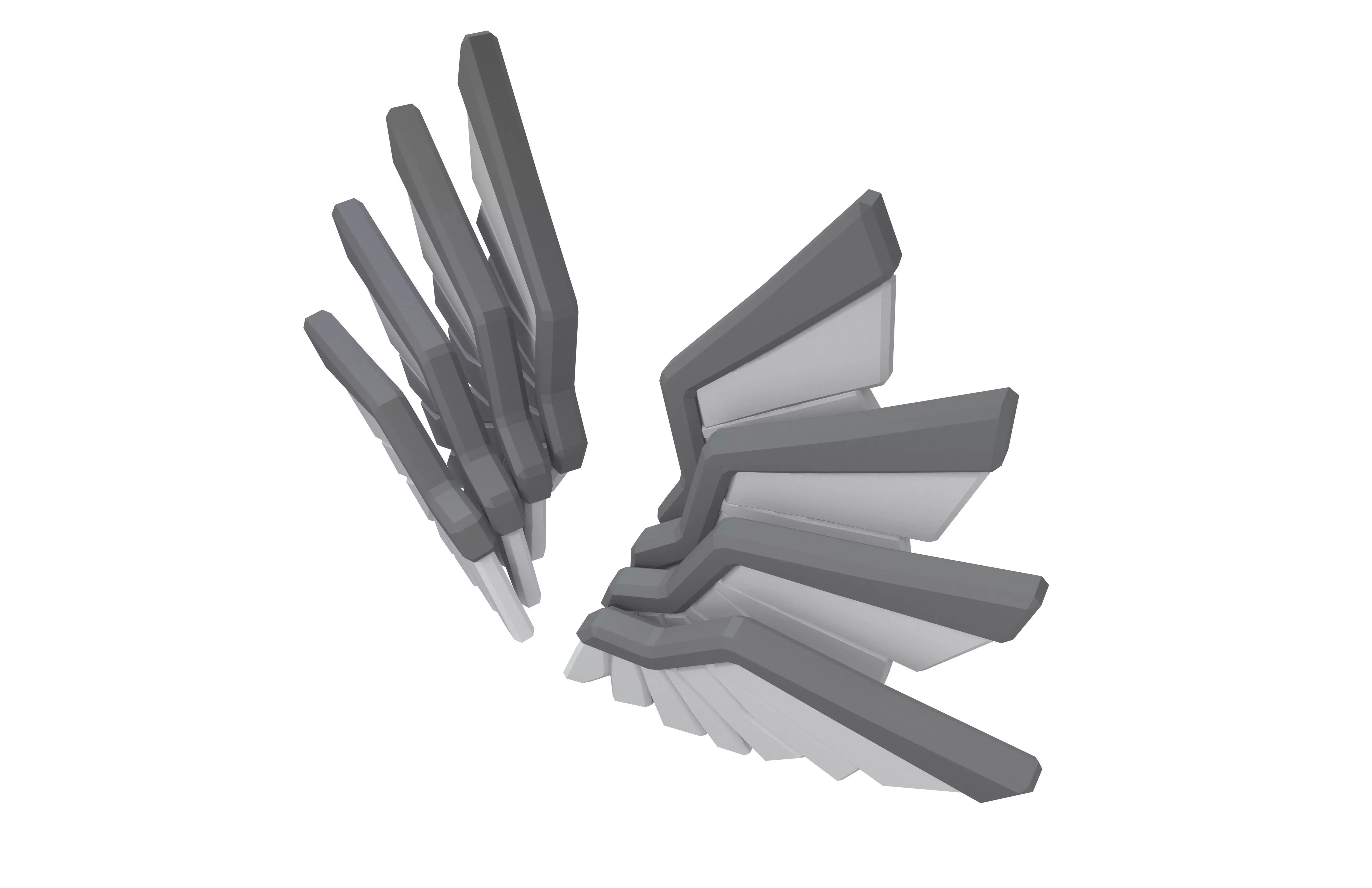 Low Poly Wings v11 001 Low-poly 3D model_2