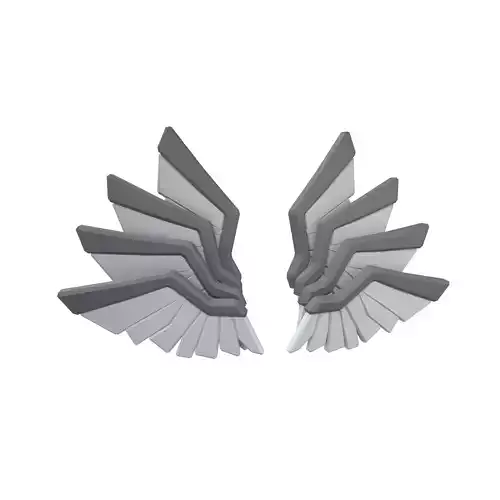 Low Poly Wings v11 001 Low-poly 3D model