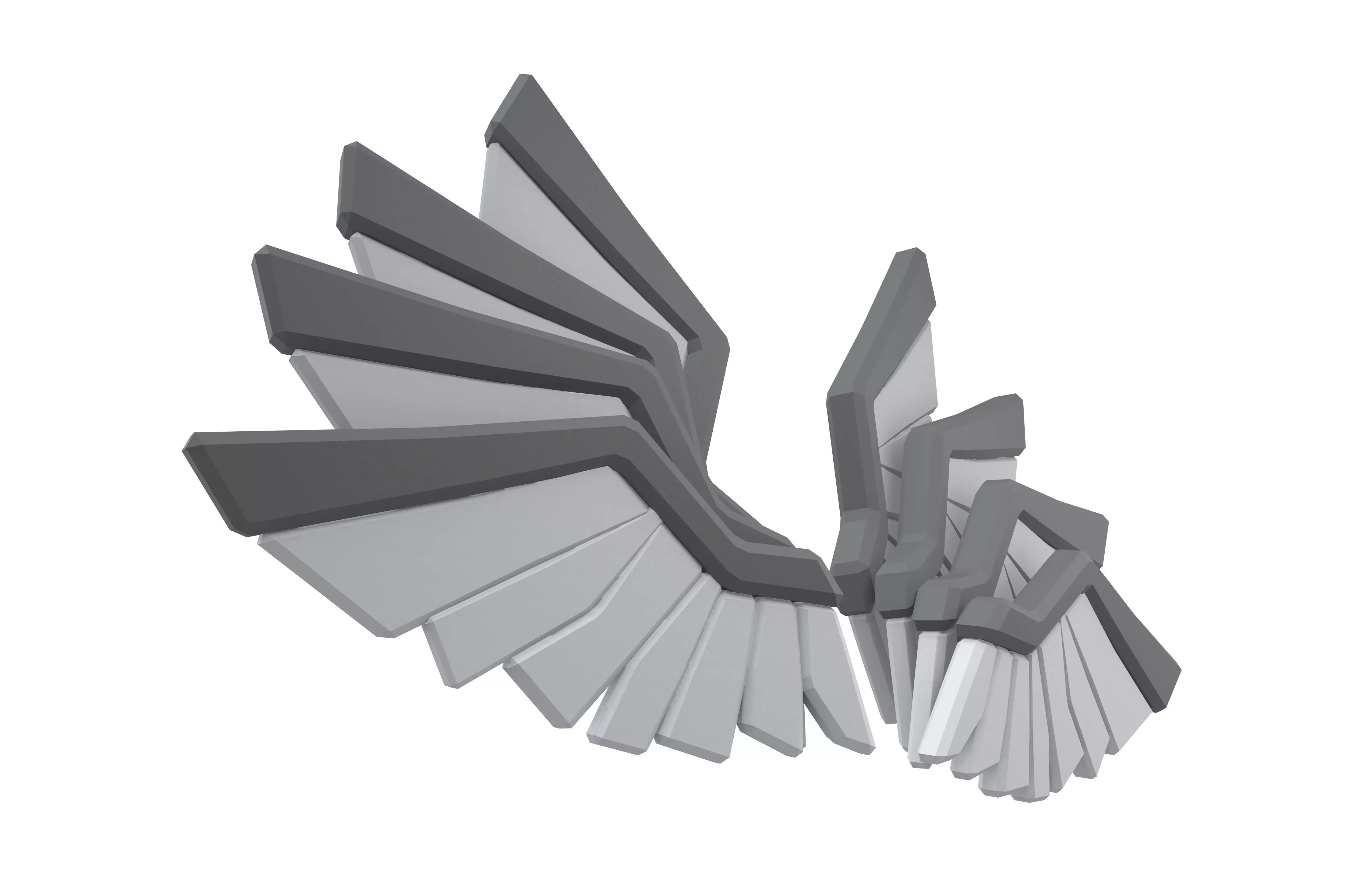 Low Poly Wings v11 001 Low-poly 3D model_3