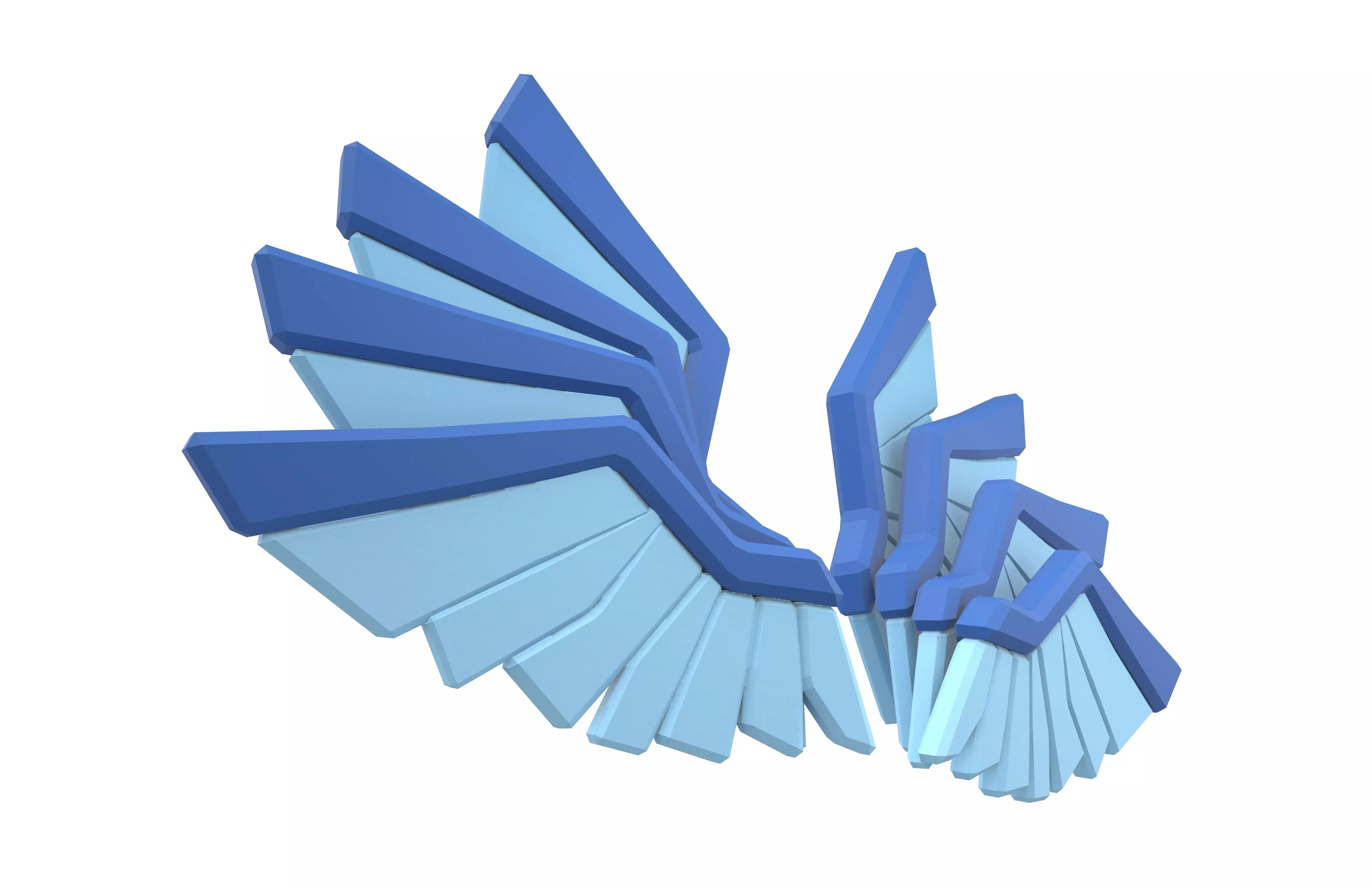 Low Poly Wings v11 002 Low-poly 3D model_3