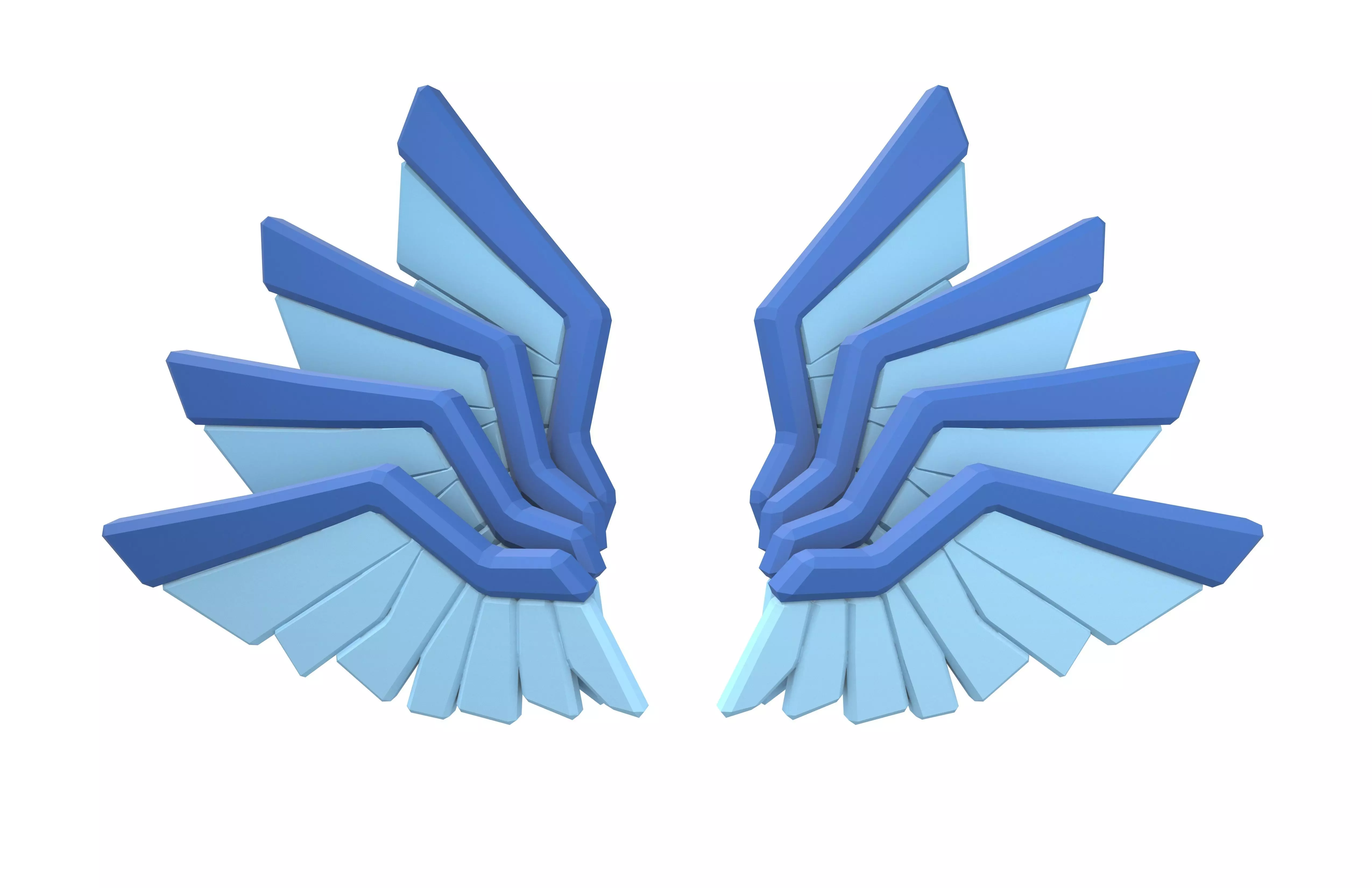 Low Poly Wings v11 002 Low-poly 3D model_1