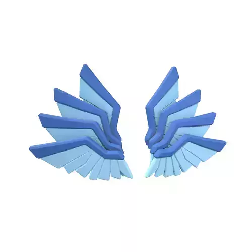 Low Poly Wings v11 002 Low-poly 3D model