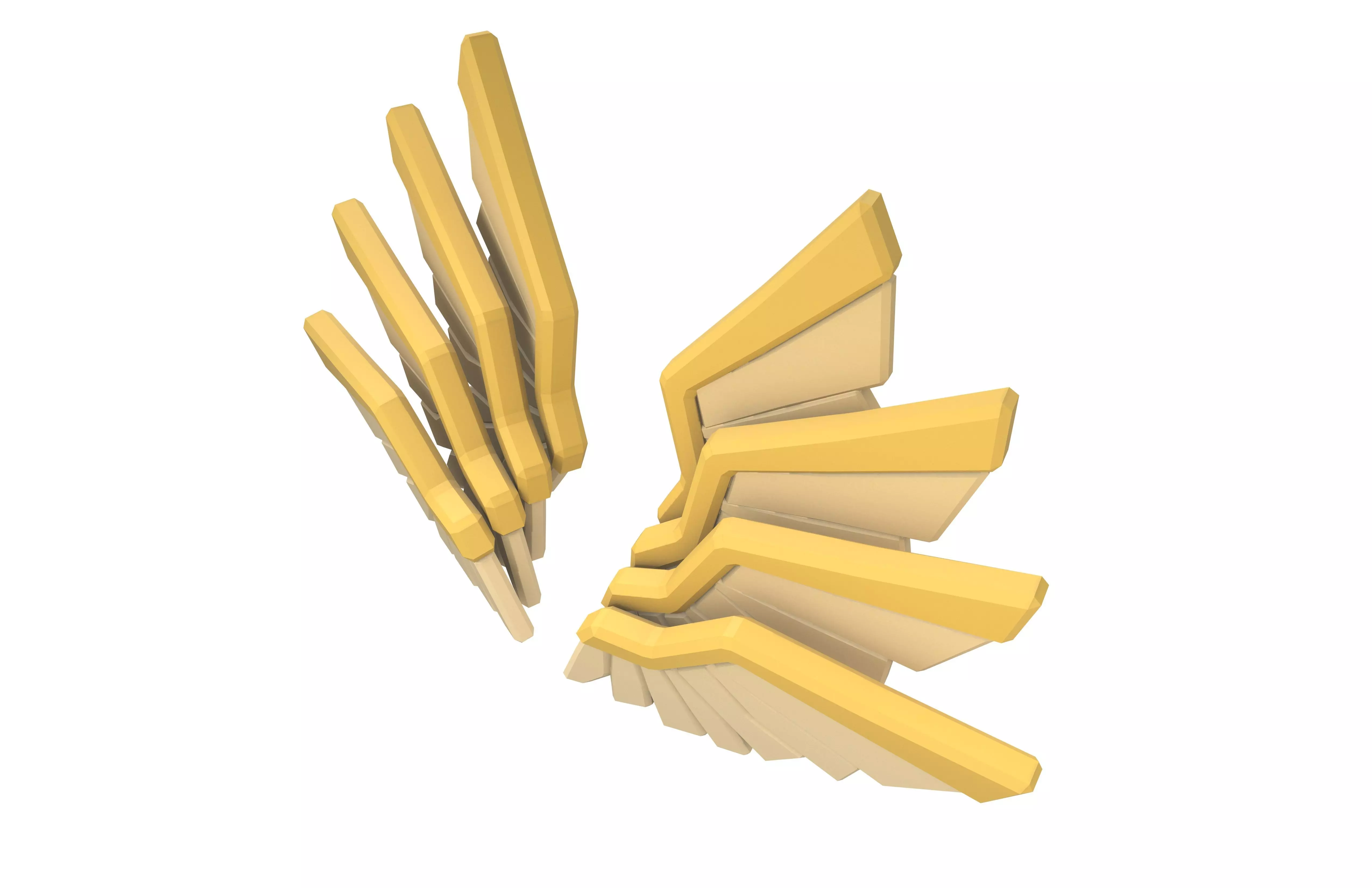 Low Poly Wings v11 004 Low-poly 3D model_3