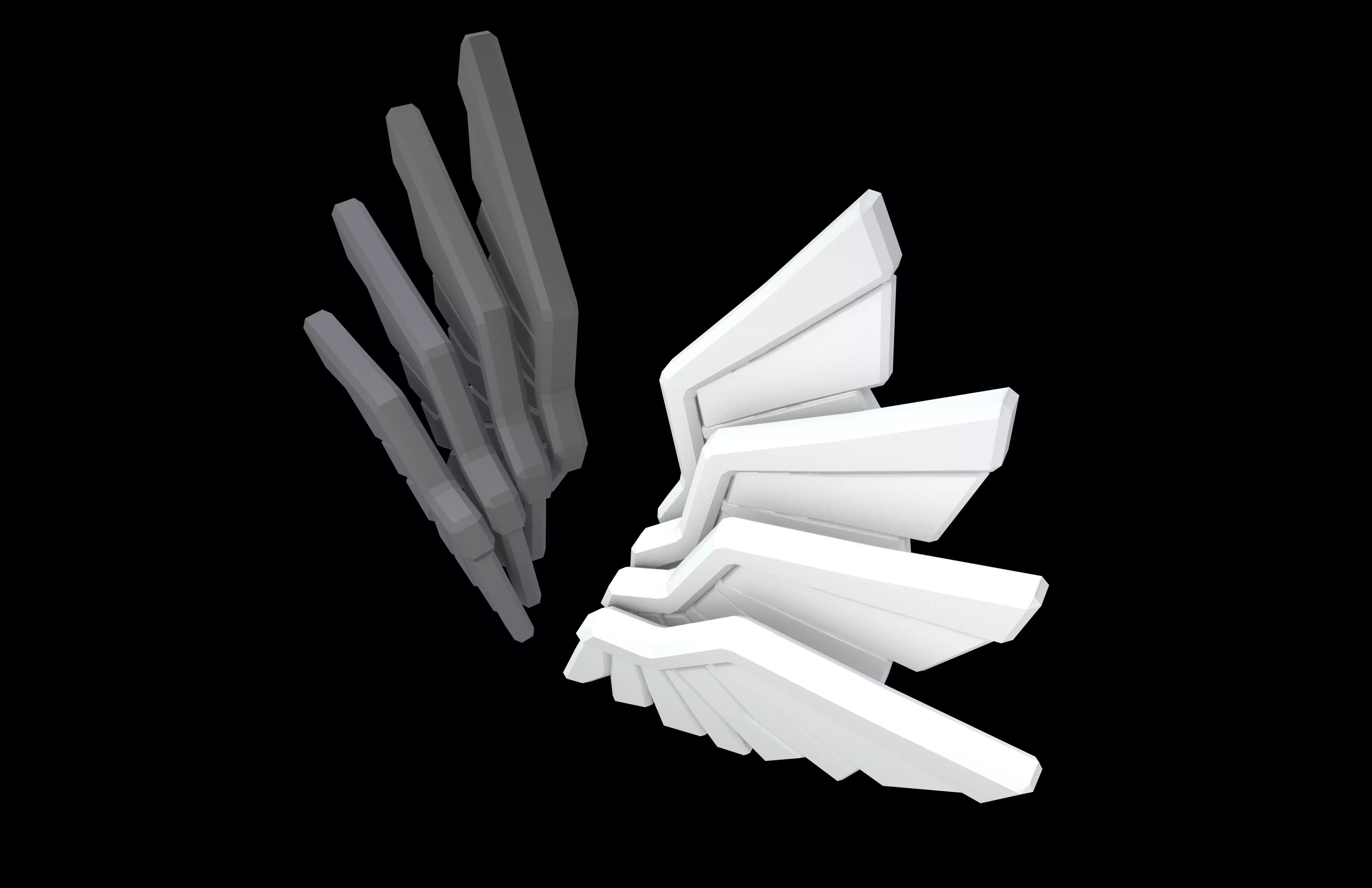 Low Poly Wings v11 005 Low-poly 3D model_2
