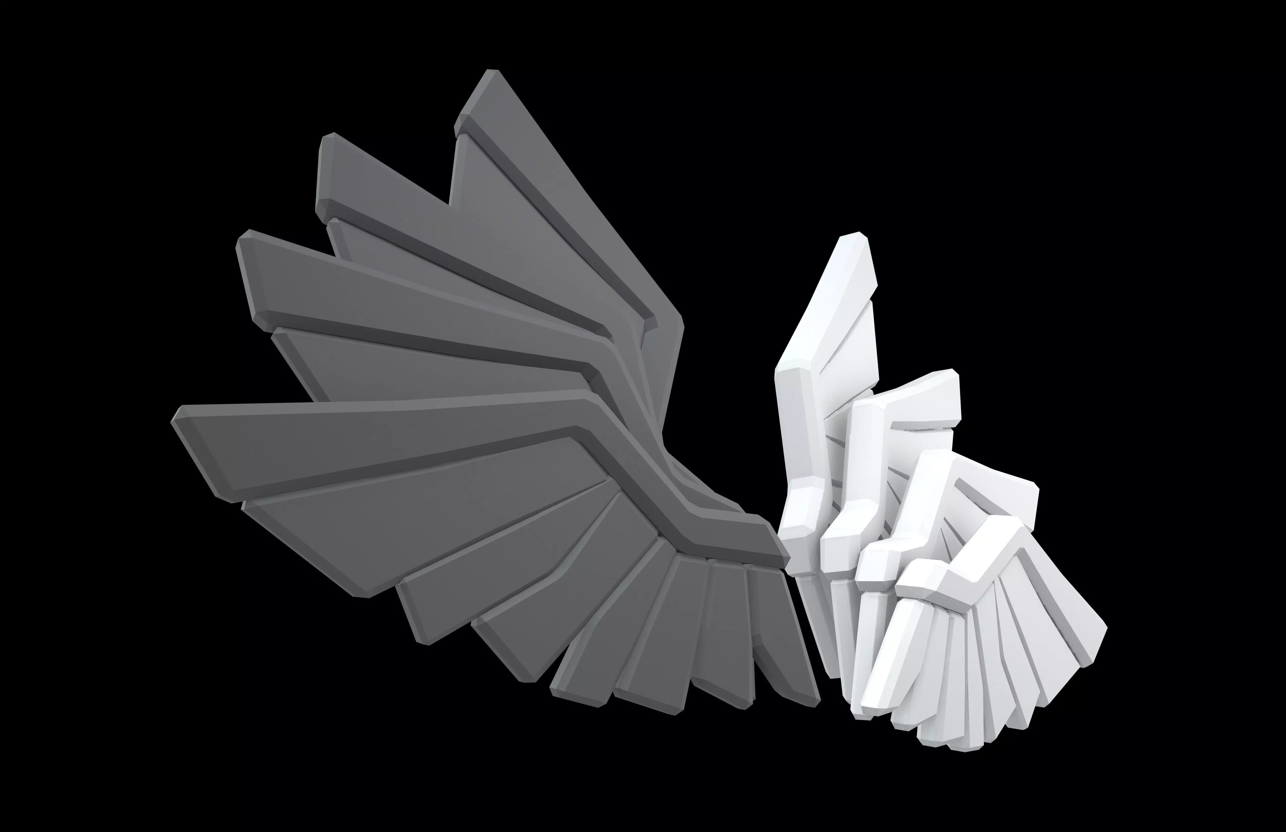 Low Poly Wings v11 005 Low-poly 3D model_3
