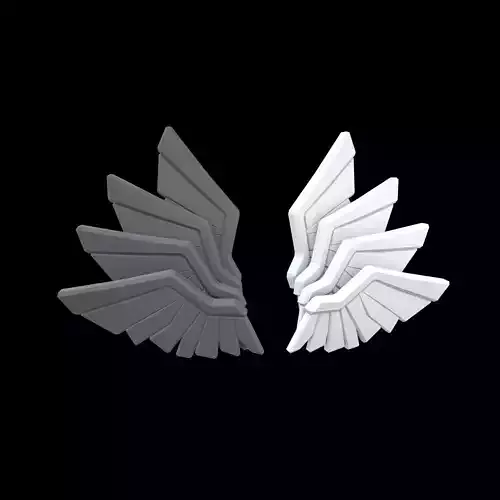 Low Poly Wings v11 005 Low-poly 3D model