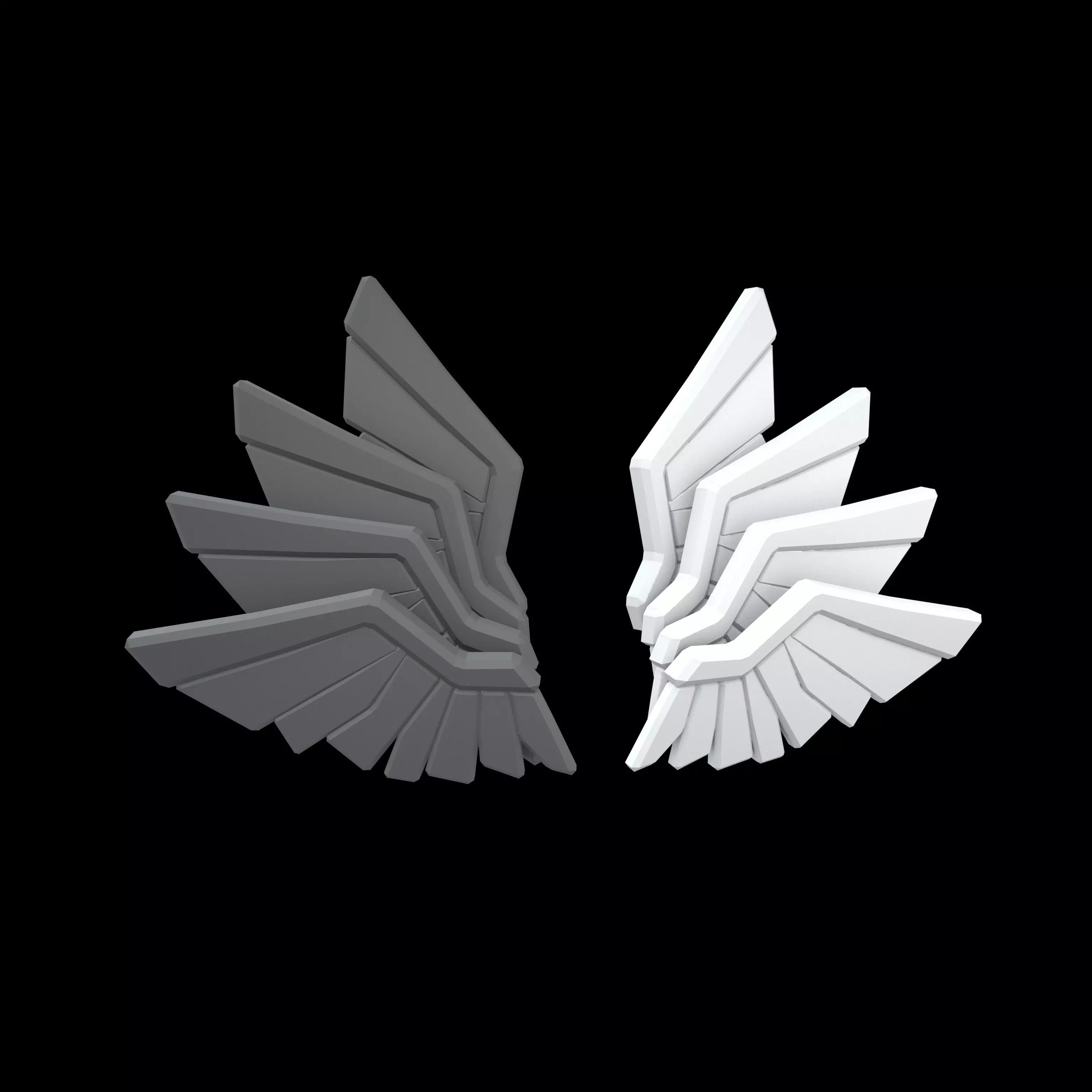 Low Poly Wings v11 005 Low-poly 3D model_0