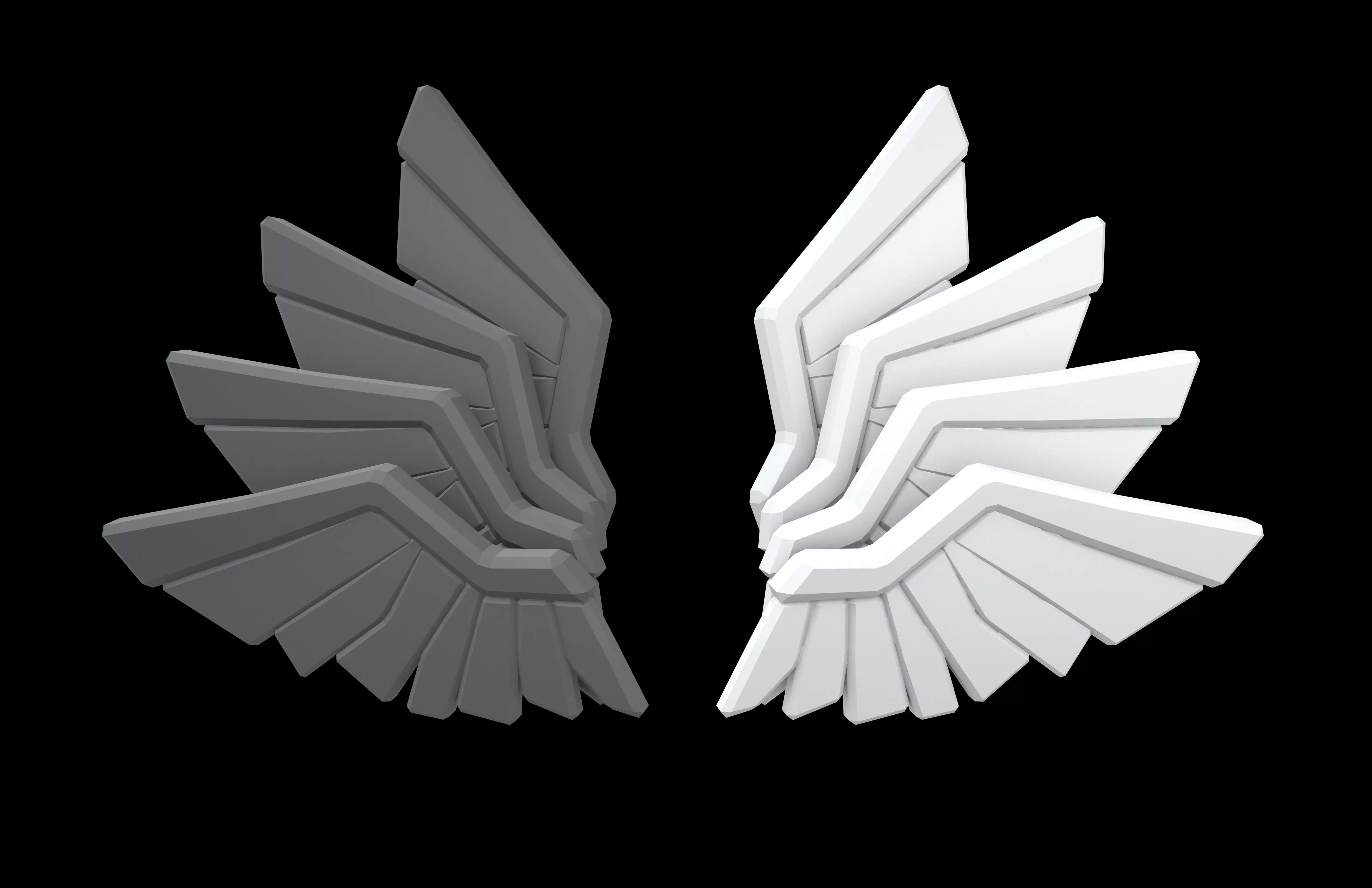 Low Poly Wings v11 005 Low-poly 3D model_1
